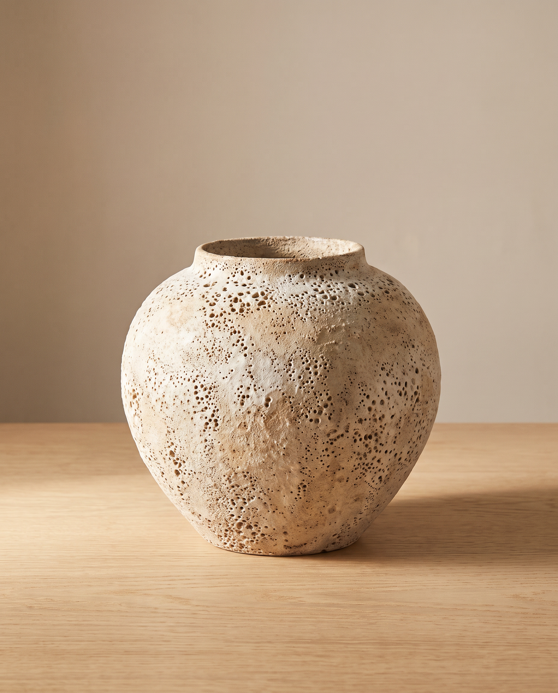 Coarse Mud-White Ceramic Vase