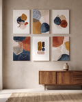 Geometric Line Canvas Set Morandi Orange