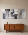 Minimalist Gray Abstract Wall Art Set