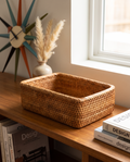 Hand-Woven Rattan Storage Basket