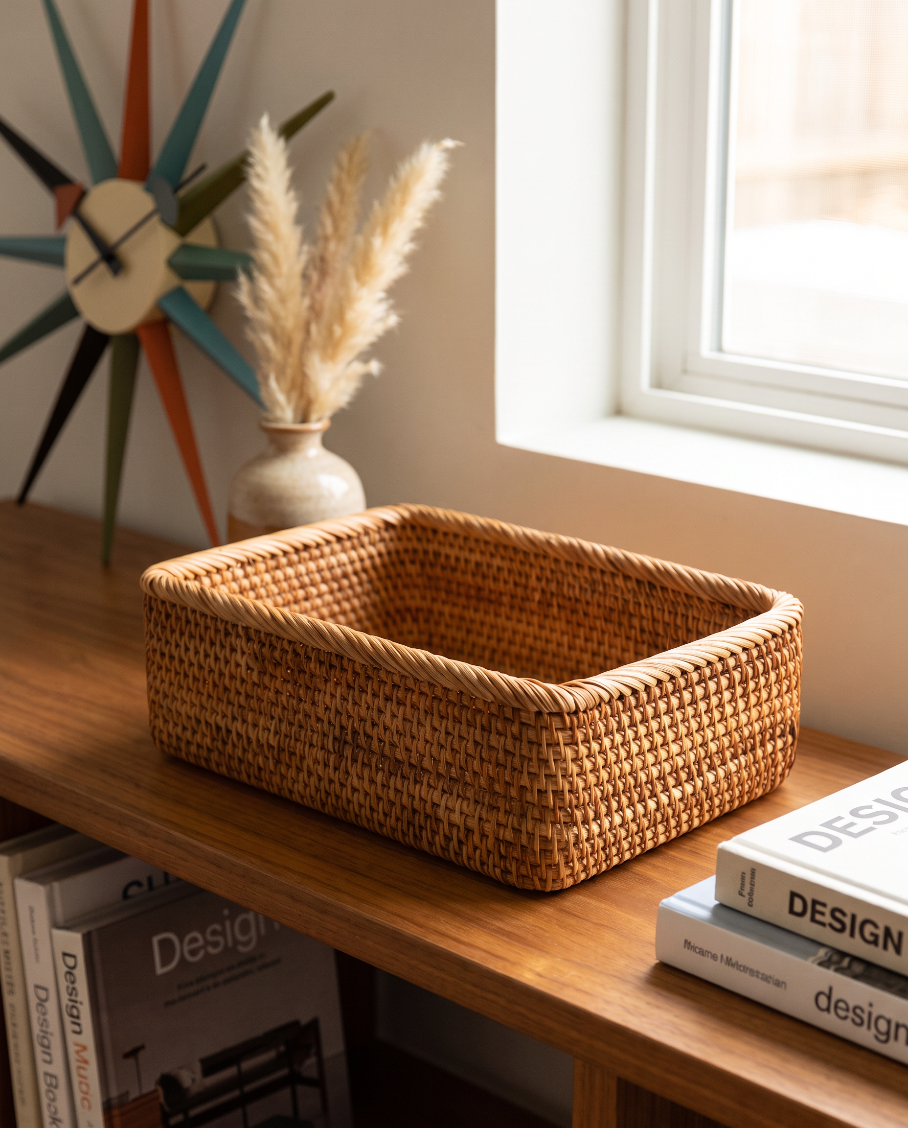 Hand-Woven Rattan Storage Basket