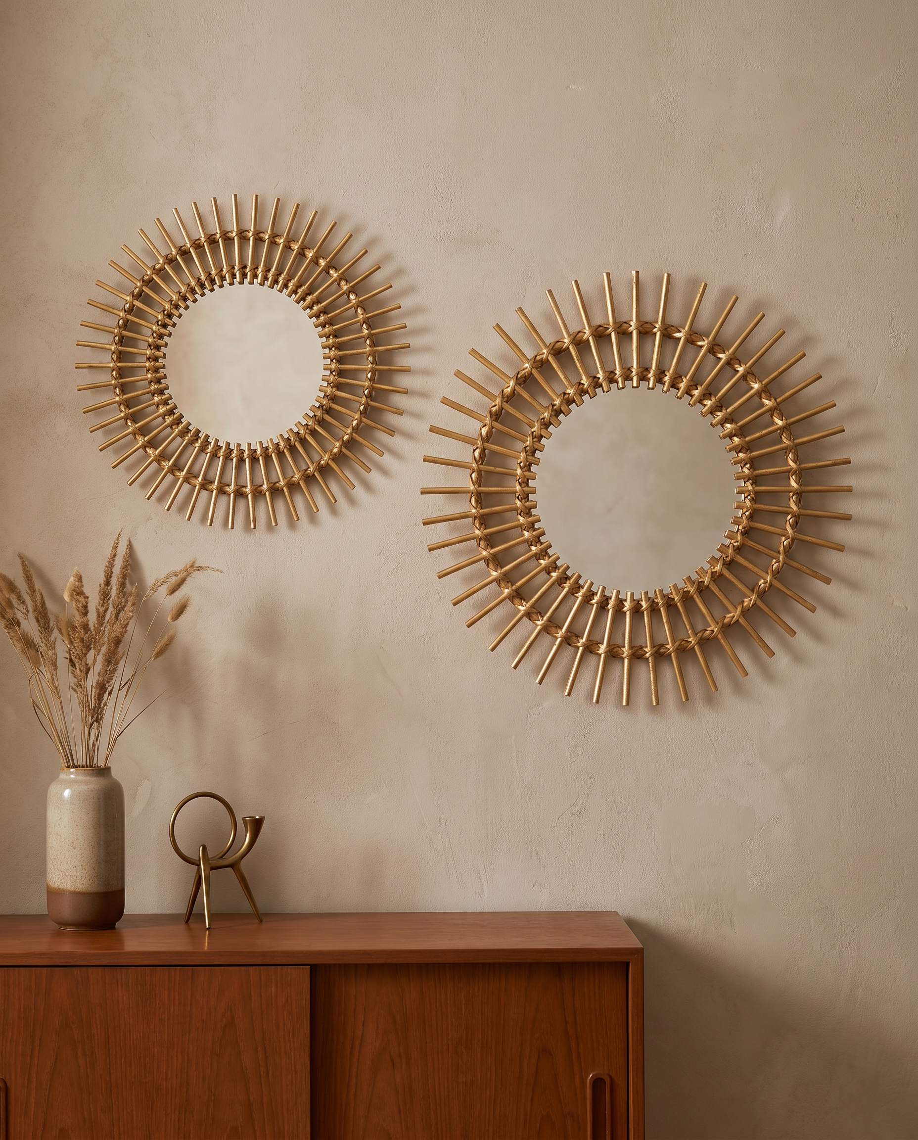 Nordic Rattan Wall Mirror
